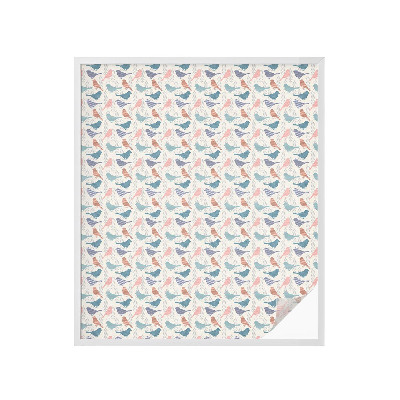 Película de vidro vitral autocolante Pássaros em tons pastel