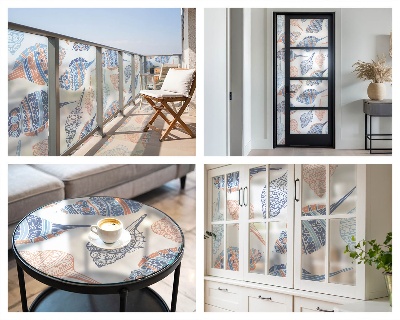 Película vidro janela privacidade Conchas marinhas