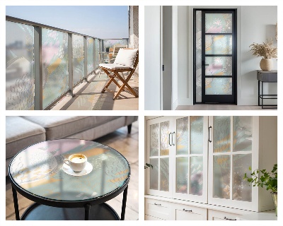 Vinil para vidro privacidade padrão vitral Harmonia abstrata