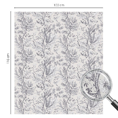 Película de privacidade para janela efeito vitral Folhas e borboletas