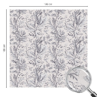 Película de privacidade para janela efeito vitral Folhas e borboletas