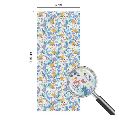 Película de privacidade para janela efeito vitral motivo vegetal