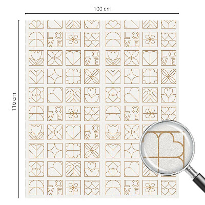 Película de vidro vitral autocolante Amor geométrico