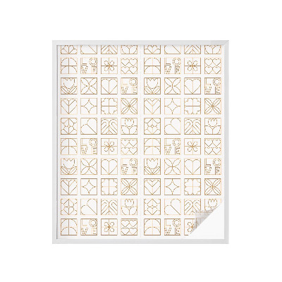 Película de vidro vitral autocolante Amor geométrico