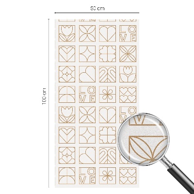 Película de vidro vitral autocolante Amor geométrico