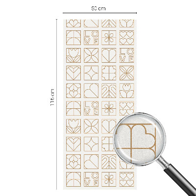 Película de vidro vitral autocolante Amor geométrico