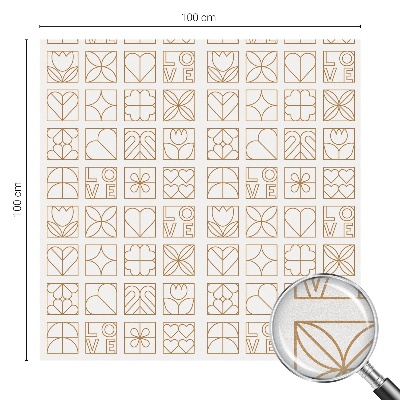 Película de vidro vitral autocolante Amor geométrico