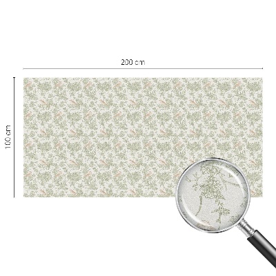 Película de vidro vitral autocolante Pássaros plantas