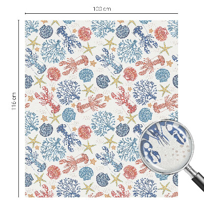 Película de privacidade para janela efeito vitral corais de lagostim