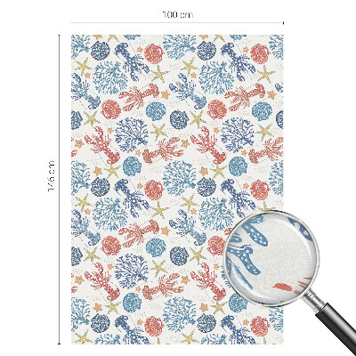 Película de privacidade para janela efeito vitral corais de lagostim