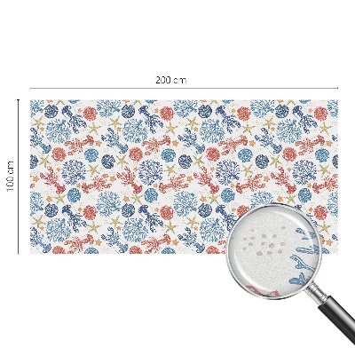 Película de privacidade para janela efeito vitral corais de lagostim