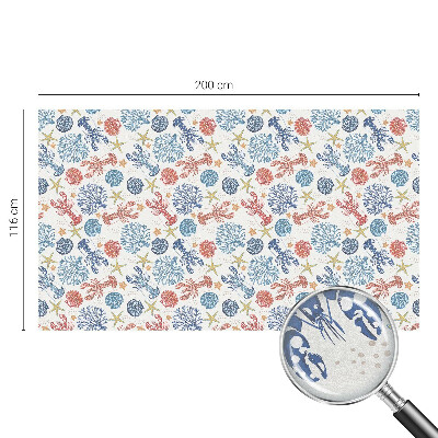 Película de privacidade para janela efeito vitral corais de lagostim