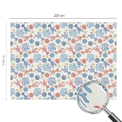 Película de privacidade para janela efeito vitral corais de lagostim