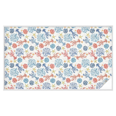 Película de privacidade para janela efeito vitral corais de lagostim