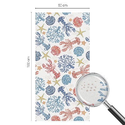 Película de privacidade para janela efeito vitral corais de lagostim