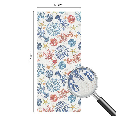 Película de privacidade para janela efeito vitral corais de lagostim