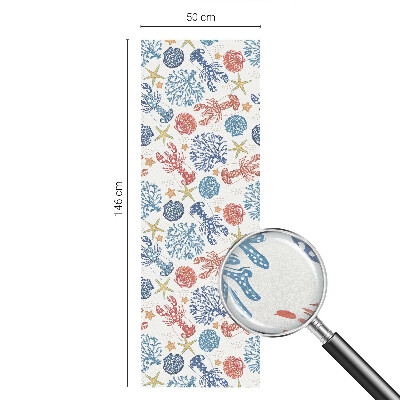 Película de privacidade para janela efeito vitral corais de lagostim