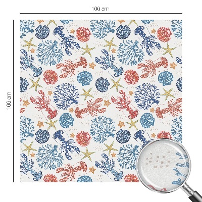 Película de privacidade para janela efeito vitral corais de lagostim