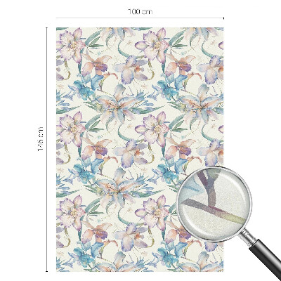 Película de vidro vitral autocolante motivo floral