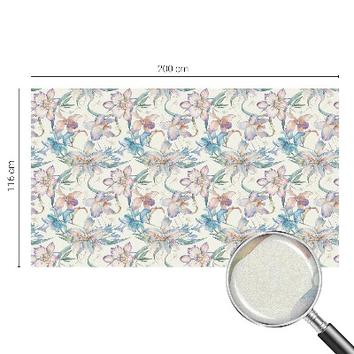 Película de vidro vitral autocolante motivo floral