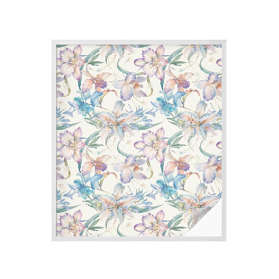 Película de vidro vitral autocolante motivo floral