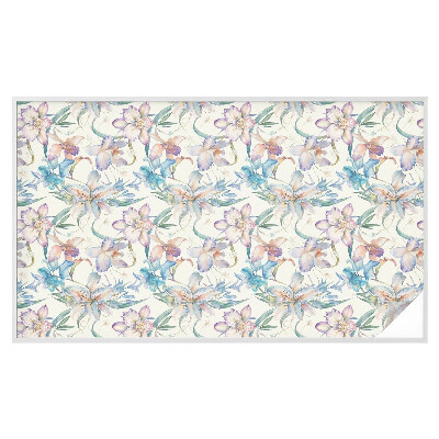 Película de vidro vitral autocolante motivo floral