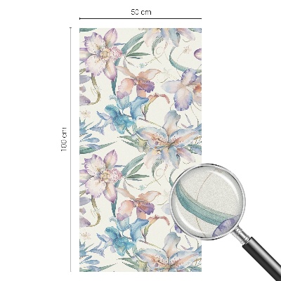 Película de vidro vitral autocolante motivo floral