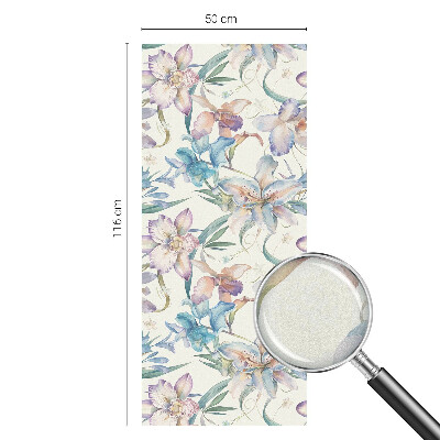 Película de vidro vitral autocolante motivo floral