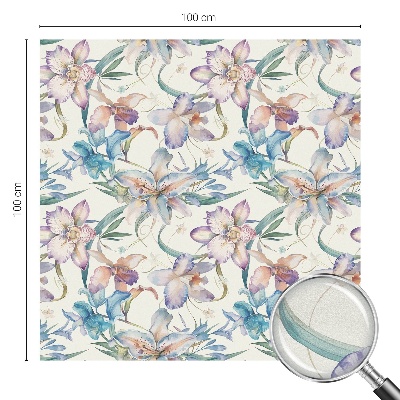 Película de vidro vitral autocolante motivo floral