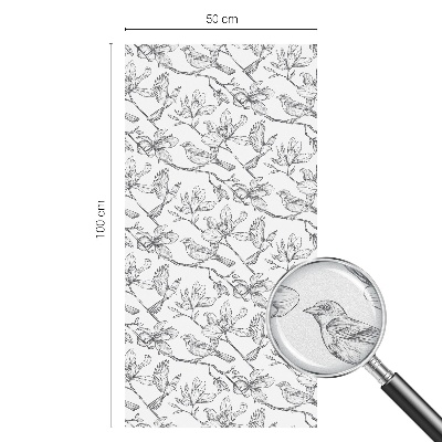 Película decorativa para janela privacidade Pássaros e flores