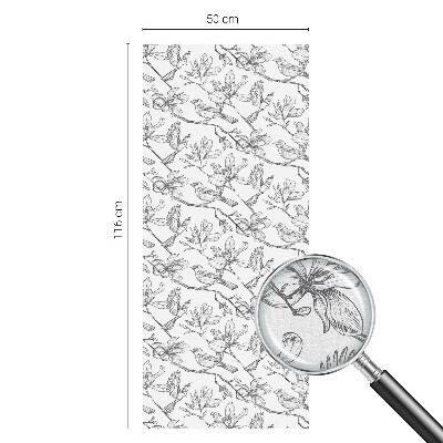 Película decorativa para janela privacidade Pássaros e flores