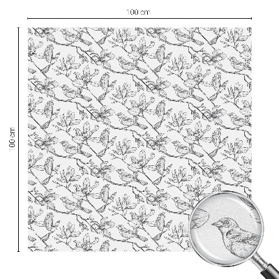 Película decorativa para janela privacidade Pássaros e flores