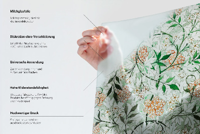 Película de privacidade para janela efeito vitral Flores azuis