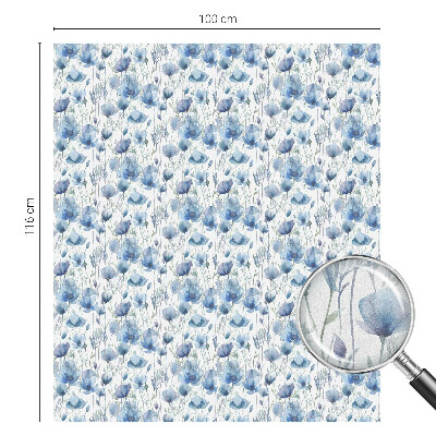 Vinil para vidro privacidade padrão vitral Flores em aquarela