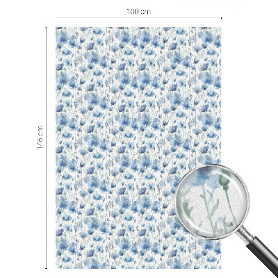 Vinil para vidro privacidade padrão vitral Flores em aquarela