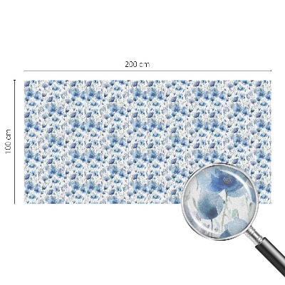 Vinil para vidro privacidade padrão vitral Flores em aquarela