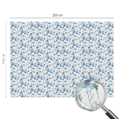 Vinil para vidro privacidade padrão vitral Flores em aquarela
