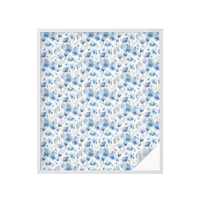 Vinil para vidro privacidade padrão vitral Flores em aquarela