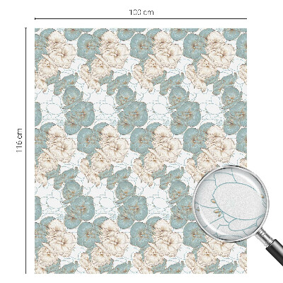 Película de privacidade para janela efeito vitral Flores delicadas