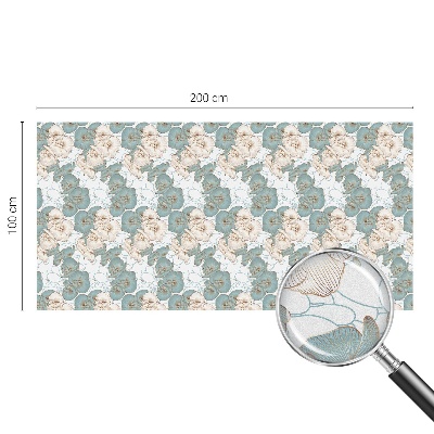 Película de privacidade para janela efeito vitral Flores delicadas