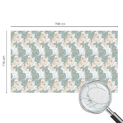 Película de privacidade para janela efeito vitral Flores delicadas