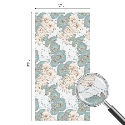 Película de privacidade para janela efeito vitral Flores delicadas