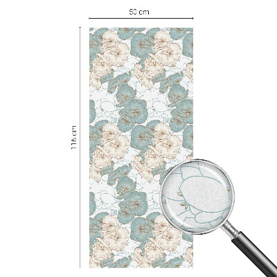 Película de privacidade para janela efeito vitral Flores delicadas