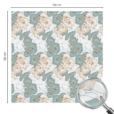 Película de privacidade para janela efeito vitral Flores delicadas