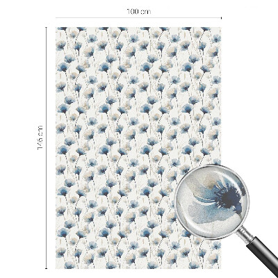 Película vidro janela privacidade Flores azuis