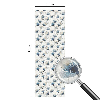 Película vidro janela privacidade Flores azuis