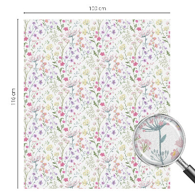 Película de vidro vitral autocolante Prado florido