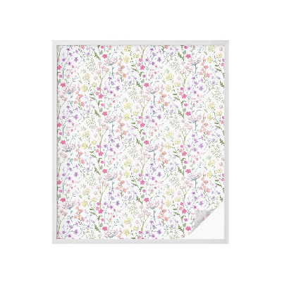 Película de vidro vitral autocolante Prado florido