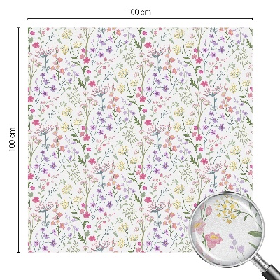 Película de vidro vitral autocolante Prado florido