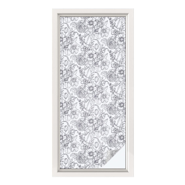Vinil para vidro privacidade padrão vitral Elegância floral